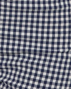 Tuka Capri Trousers in Seersucker Gingham Navy