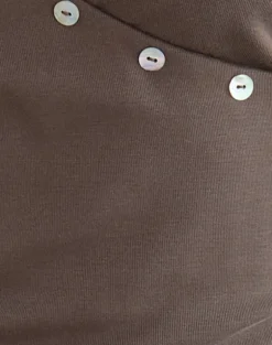 Tulia Button Vest Top in Brown