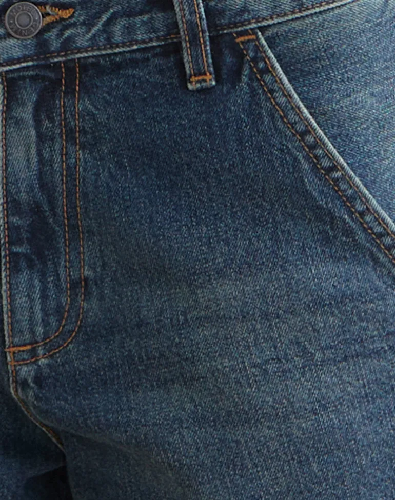 Twisted Cinch Denim Short in Dirty Green