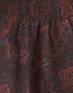 Tylan Mini Skirt in Chiffon Royal Paisley Burgundy