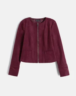 Ukiyo Jacket in Faux Suede Burgundy