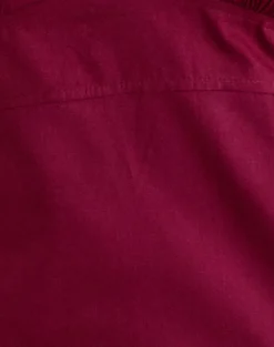 Uliva Cap Sleeve Corset Top in Poplin Burgundy