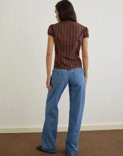 Ulsan Shirt in Poplin Stripe Brown