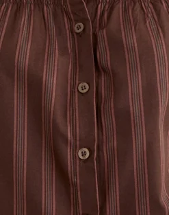 Ulsan Shirt in Poplin Stripe Brown