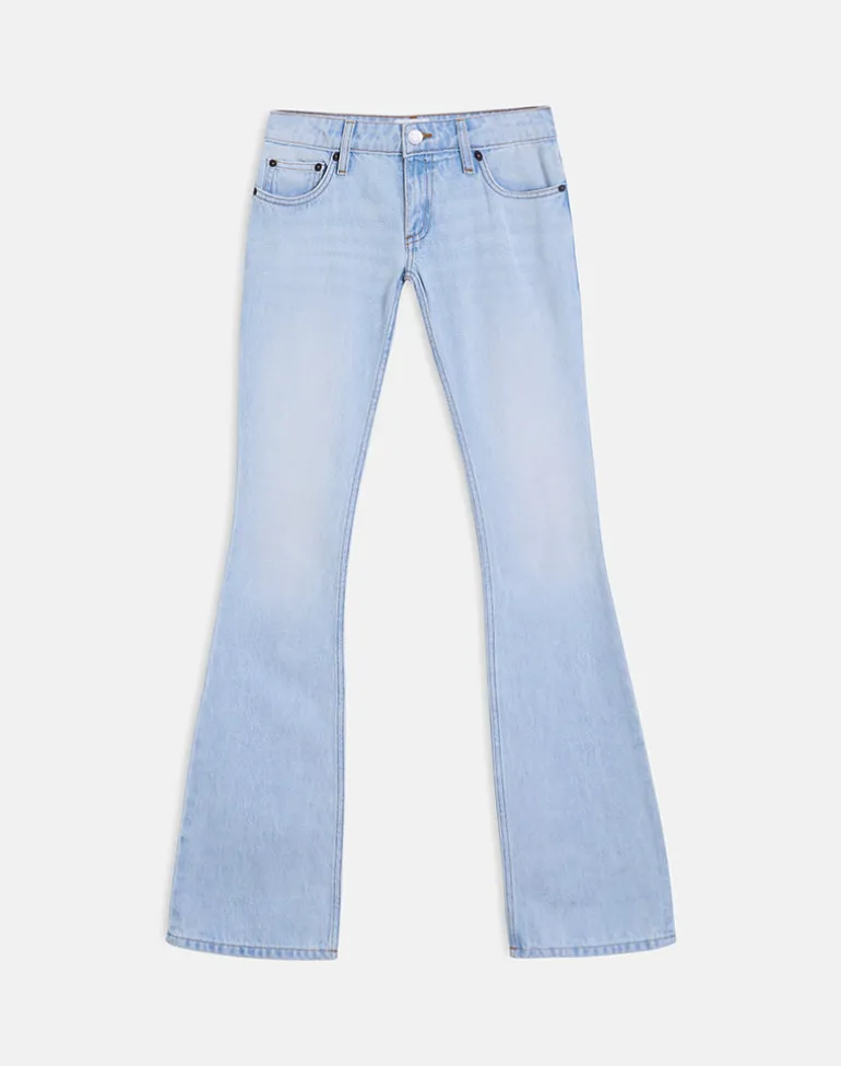 Ultra Low Rise Flare Jean in Sky Blue