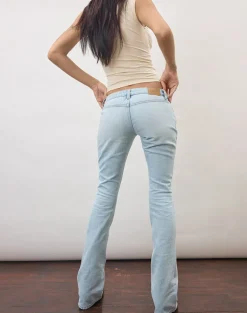 Ultra Low Rise Flare Jean in Sky Blue