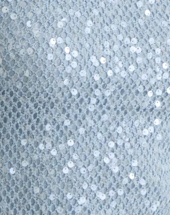Urlanda Dress in Seafoam Sequin Knit Blue