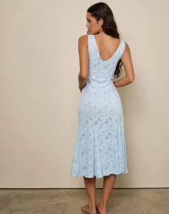 Valea Midi Dress in Zinnia Lace Blue