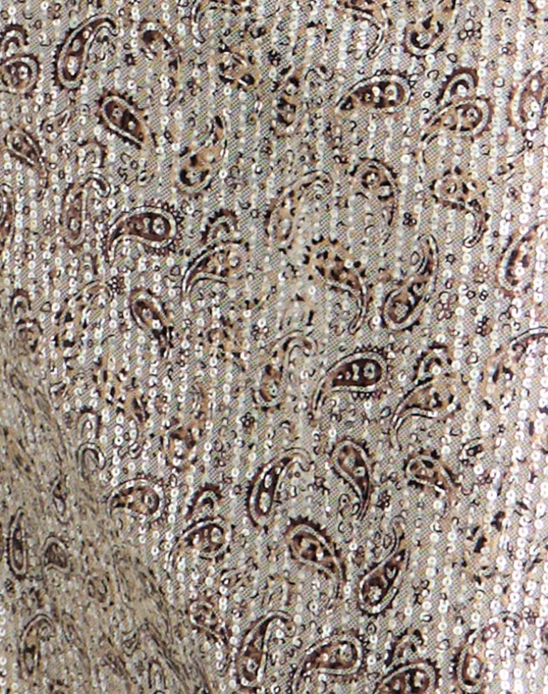 Vanessa Maxi Skirt in Paisley Sequin Gold