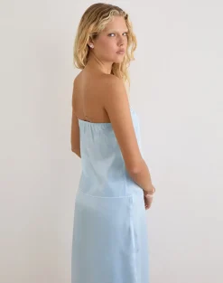 Vars Top in Satin Organza Light Blue