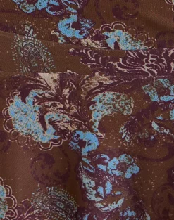 Velanie Mini Skirt in Feathery Paisley Brown