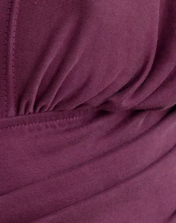 Vernia Plunge Batwing Top in Cupro Dark Plum