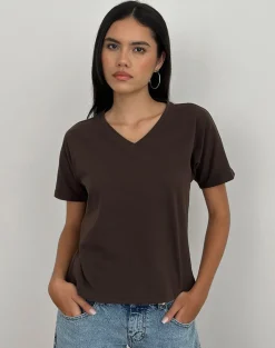 Viman Top in Jersey Chocolate