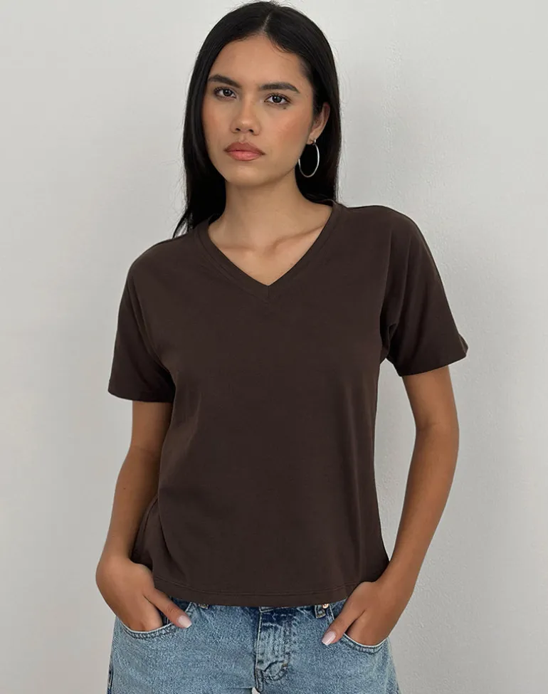 Viman Top in Jersey Chocolate