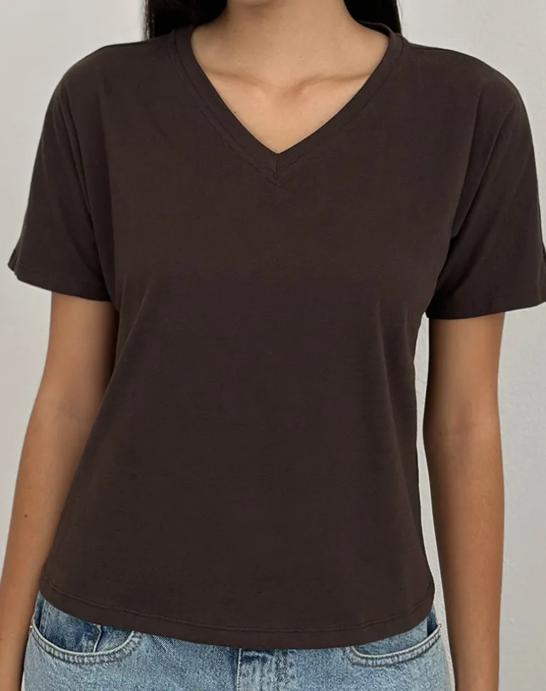 Viman Top in Jersey Chocolate