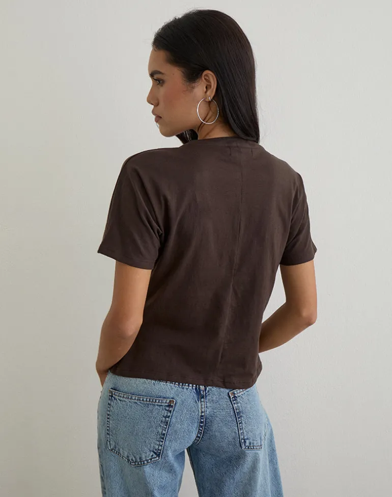 Viman Top in Jersey Chocolate
