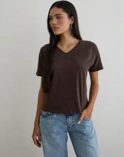 Viman Top in Jersey Chocolate