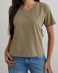 Viman Top in Jersey Khaki