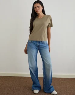 Viman Top in Jersey Khaki
