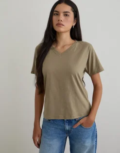 Viman Top in Jersey Khaki