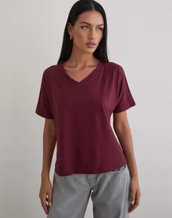 Viman Top in Jersey Maroon