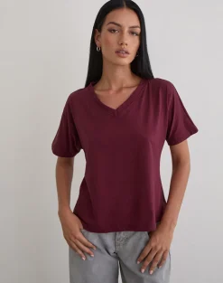 Viman Top in Jersey Maroon