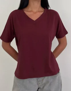 Viman Top in Jersey Maroon