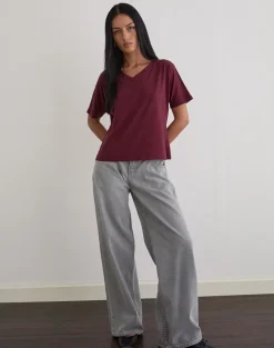 Viman Top in Jersey Maroon