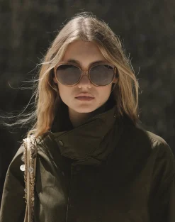 Vireon High Neck Jacket in Khaki Green