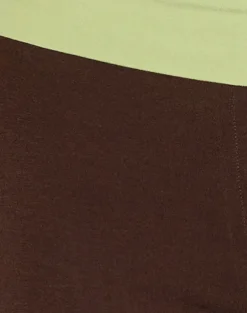 Vivah Fold-over Capri in Chocolate Brown with Pistachio Binding