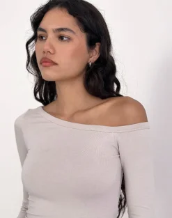 Wakana Asymmetric Long Sleeve Top in Cannoli Cream