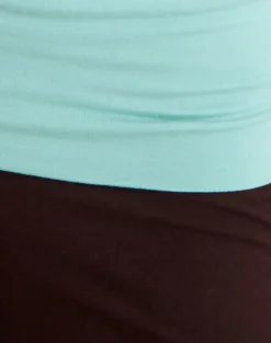 Walter Capri Trouser in Bitter Chocolate and Aqua Combination