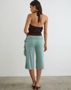 Wasana Capri Trouser in Aqua Grey