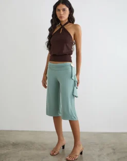 Wasana Capri Trouser in Aqua Grey