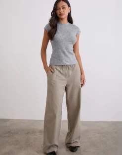 Wasic Wide Leg Trouser in Biscotti