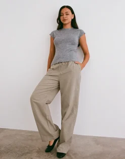 Wasic Wide Leg Trouser in Biscotti