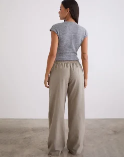 Wasic Wide Leg Trouser in Biscotti