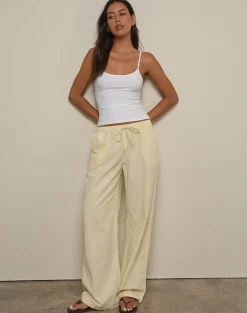 Wasic Wide Leg Trouser in Lemon