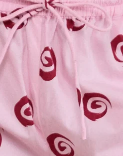 Wasic Wide Leg Trouser in Swirl Pink