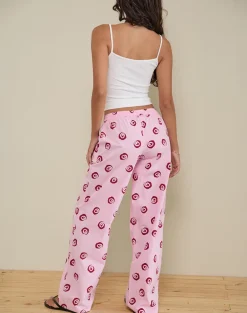 Wasic Wide Leg Trouser in Swirl Pink