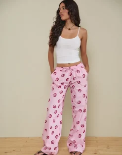 Wasic Wide Leg Trouser in Swirl Pink