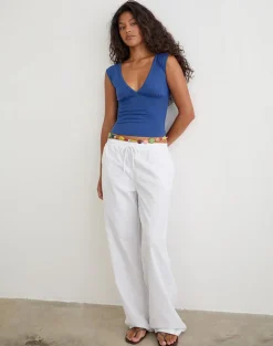 Wasic Wide Leg Trouser in White