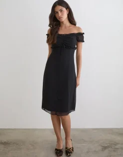 Watimu Midi Dress in Chiffon Black