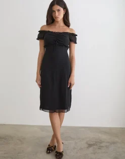 Watimu Midi Dress in Chiffon Black