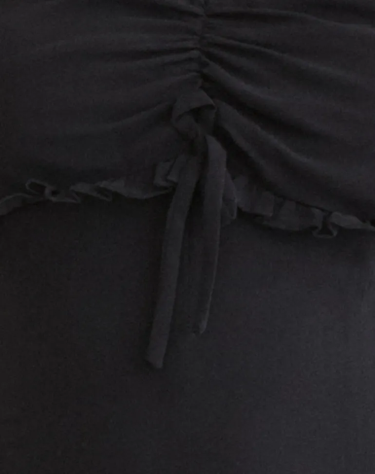 Watimu Midi Dress in Chiffon Black