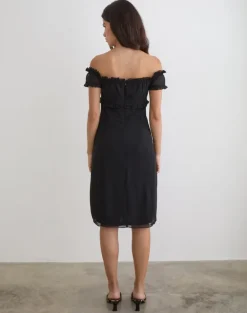 Watimu Midi Dress in Chiffon Black