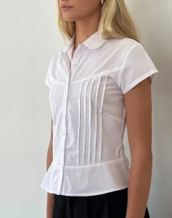 Wilmot Blouse in White Poplin