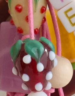 Wooden and Strawberry Keychain