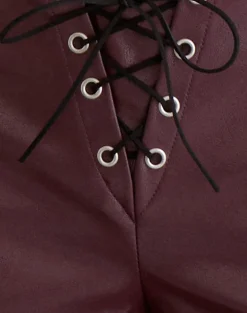 Yakko Lace Up Micro Short in PU Plum