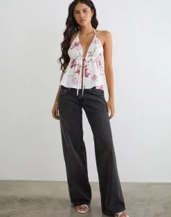 Yalova Halter Top in Femme Floral White